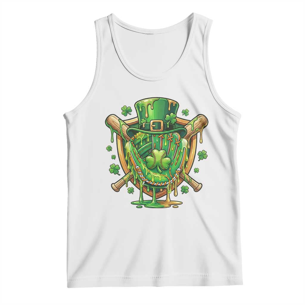 Slimy Shamrock Baseball Glove Tank Top St Patricks Day Gift TS12 White Print Your Wear