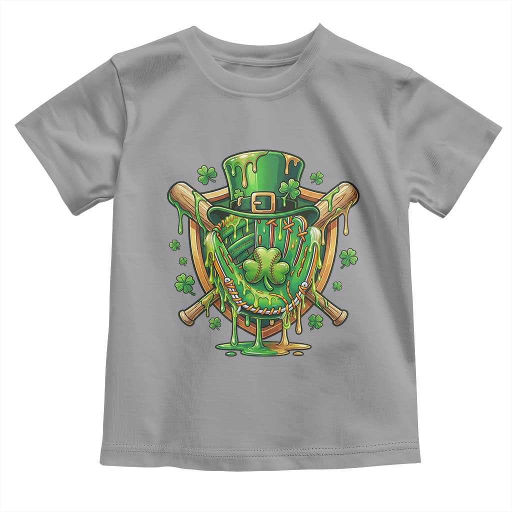 Slimy Shamrock Baseball Glove Toddler T Shirt St Patricks Day Gift TS12 Sport Gray Print Your Wear
