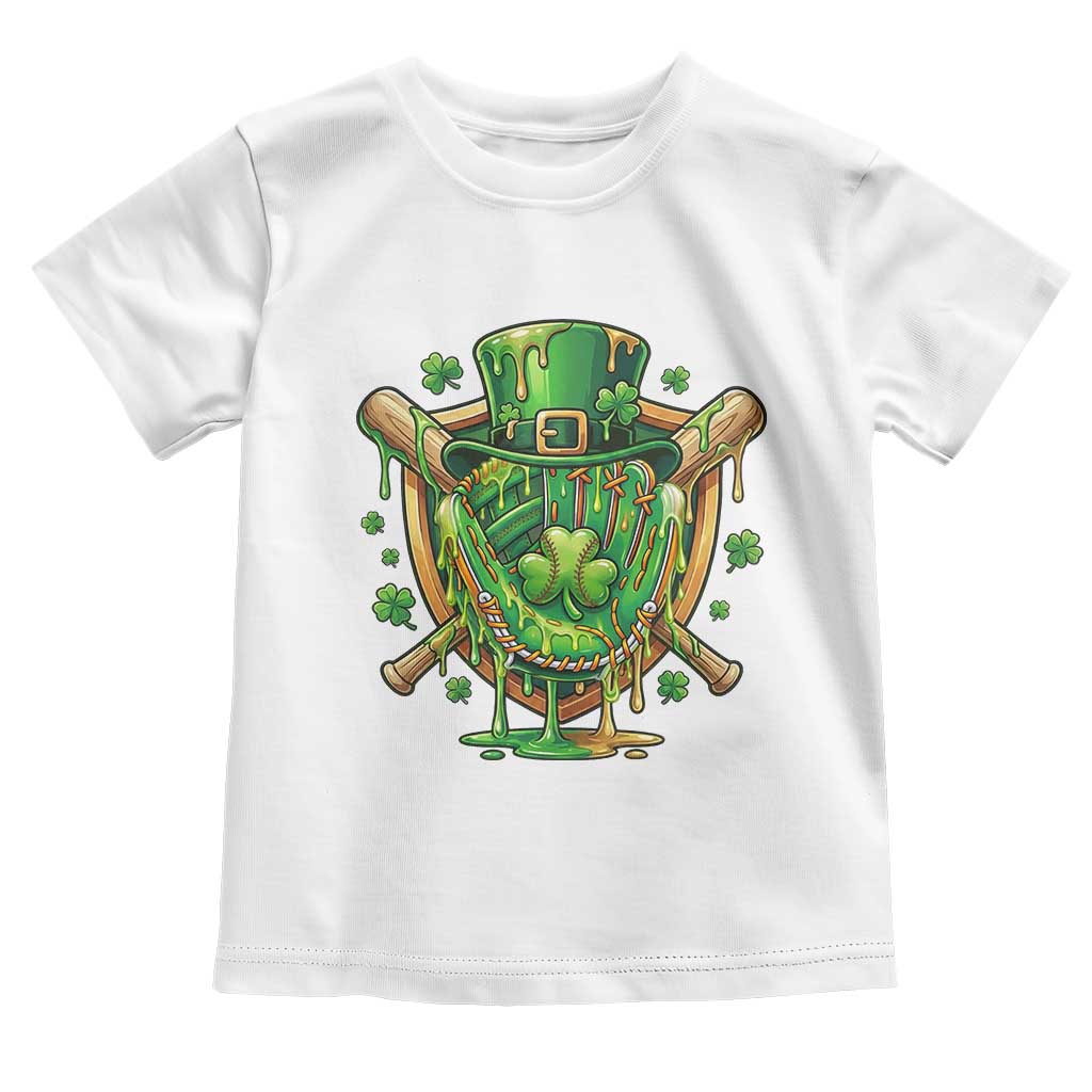 Slimy Shamrock Baseball Glove Toddler T Shirt St Patricks Day Gift TS12 White Print Your Wear