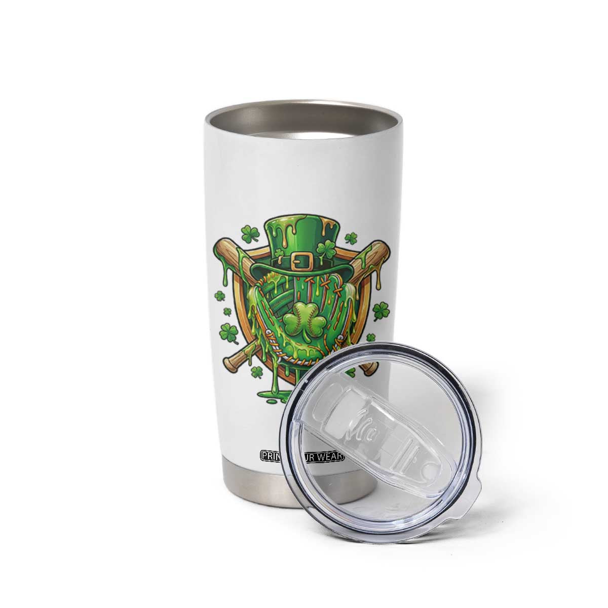 Slimy Shamrock Baseball Glove Tumbler Cup St Patricks Day Gift TS12 Print Your Wear