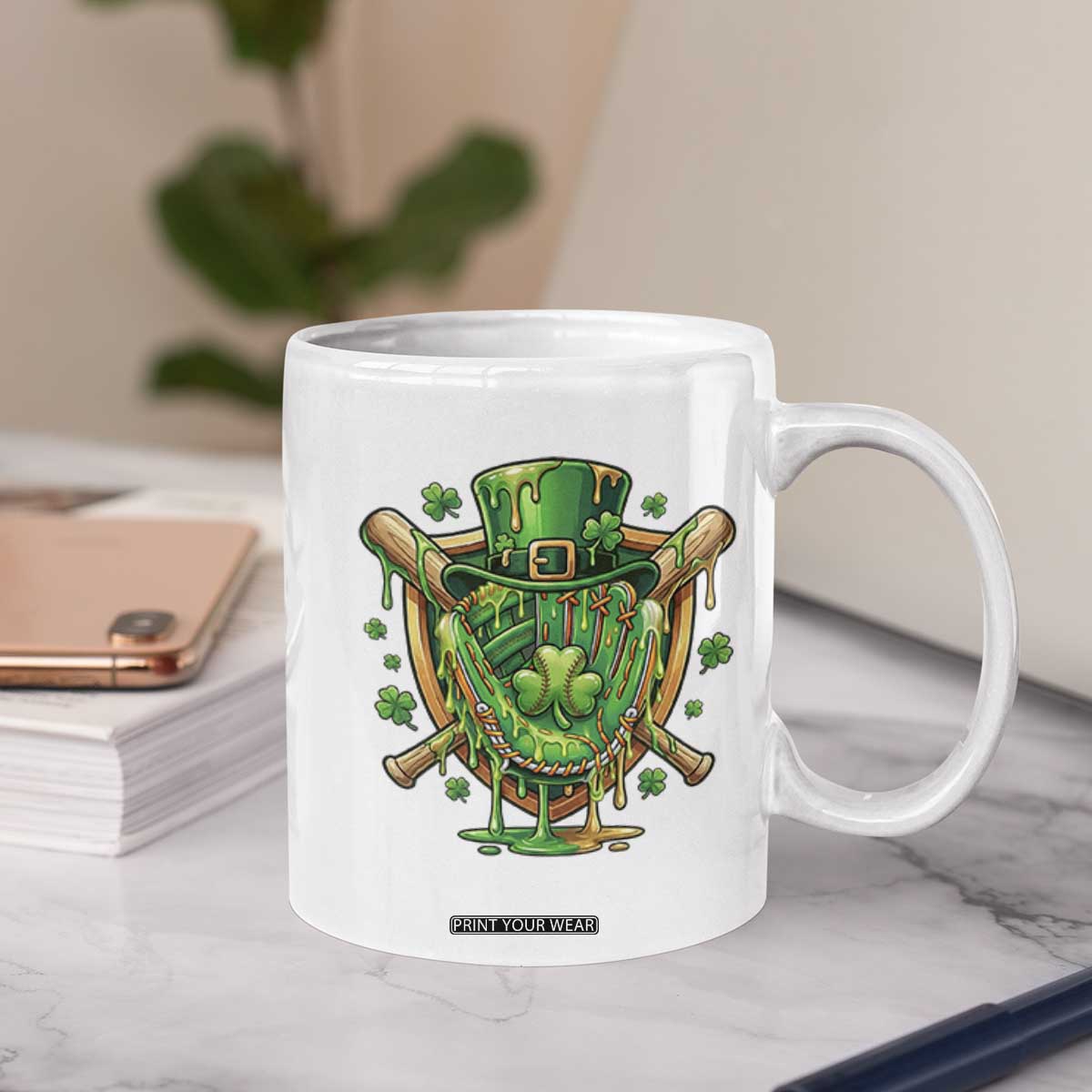 Slimy Shamrock Baseball Glove Coffee Mug St Patricks Day Gift TS12 Print Your Wear