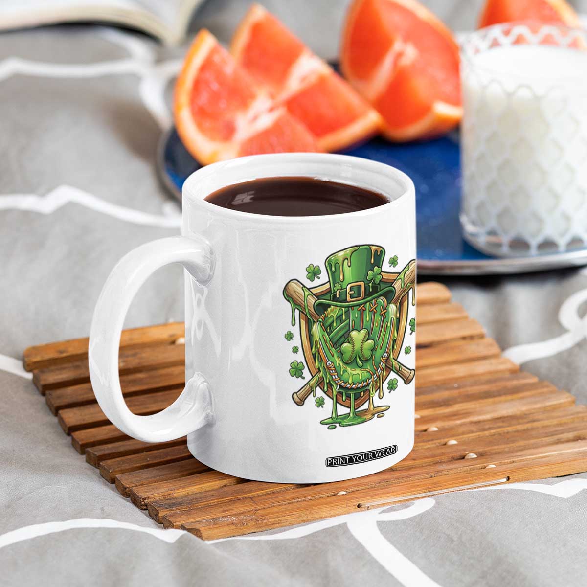 Slimy Shamrock Baseball Glove Coffee Mug St Patricks Day Gift TS12 Print Your Wear
