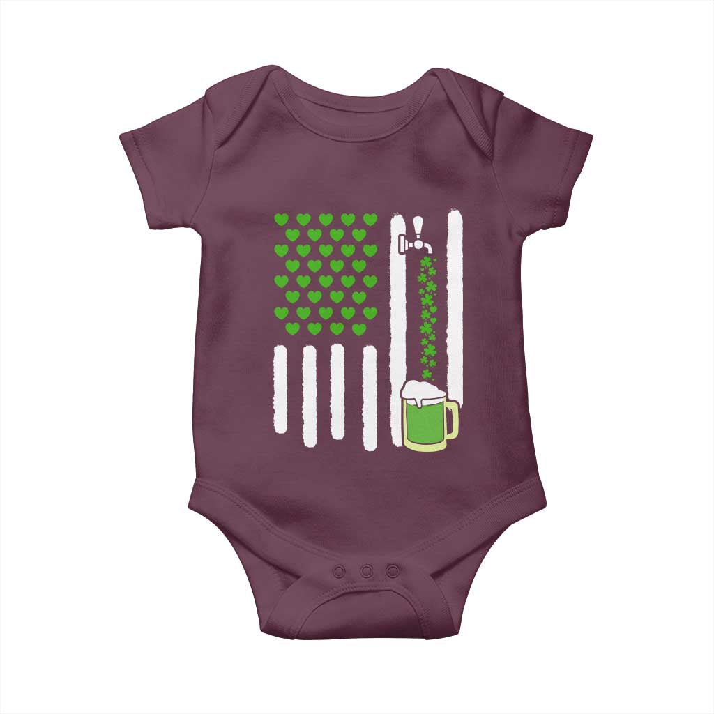 St Patricks Day Irish American Pride Gift Baby Onesie TS12 Maroon Print Your Wear