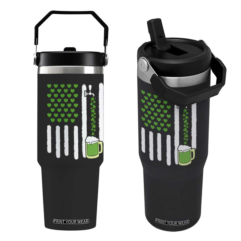 St Patricks Day Irish American Pride Gift Flip Straw Tumbler TS12 One Size: 30 oz Black Print Your Wear