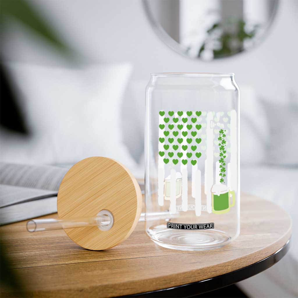 St Patricks Day Irish American Pride Gift Glass Can TS12 Print Your Wear