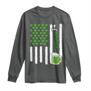 St Patricks Day Irish American Pride Gift Long Sleeve Shirt TS12 Dark Heather Print Your Wear
