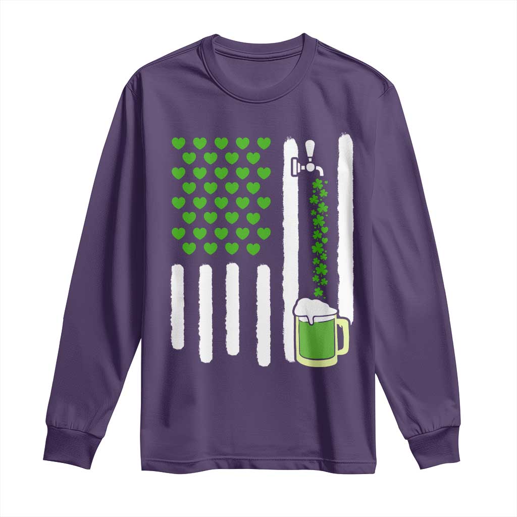 St Patricks Day Irish American Pride Gift Long Sleeve Shirt TS12 Purple Print Your Wear