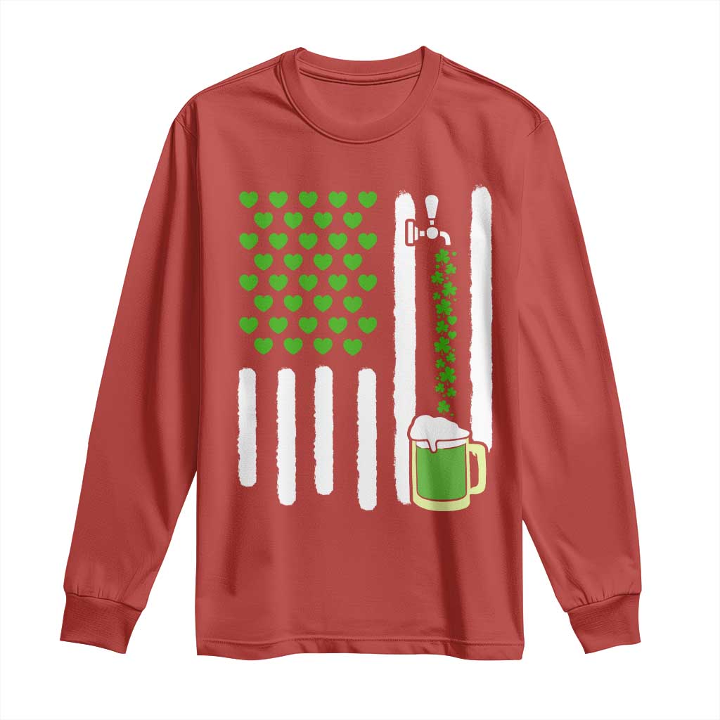 St Patricks Day Irish American Pride Gift Long Sleeve Shirt TS12 Red Print Your Wear