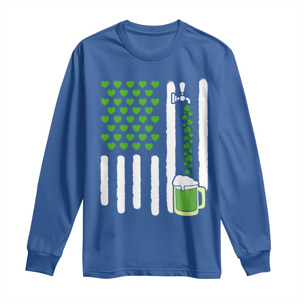 St Patricks Day Irish American Pride Gift Long Sleeve Shirt TS12 Royal Blue Print Your Wear