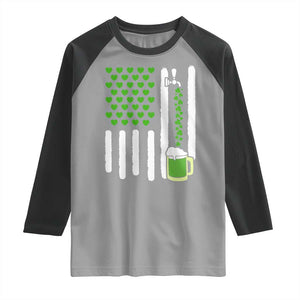 St Patricks Day Irish American Pride Gift Raglan Shirt TS12 Sport Gray Black Print Your Wear