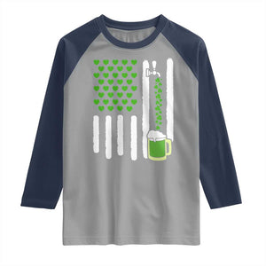 St Patricks Day Irish American Pride Gift Raglan Shirt TS12 Sport Gray Navy Print Your Wear