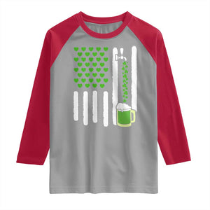 St Patricks Day Irish American Pride Gift Raglan Shirt TS12 Sport Gray Red Print Your Wear