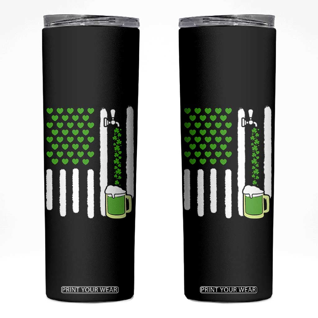 St Patricks Day Irish American Pride Gift Skinny Tumbler TS12 Black Print Your Wear