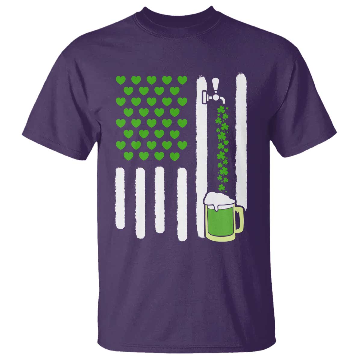 St Patricks Day Irish American Pride Gift T Shirt TS12 Purple Print Your Wear