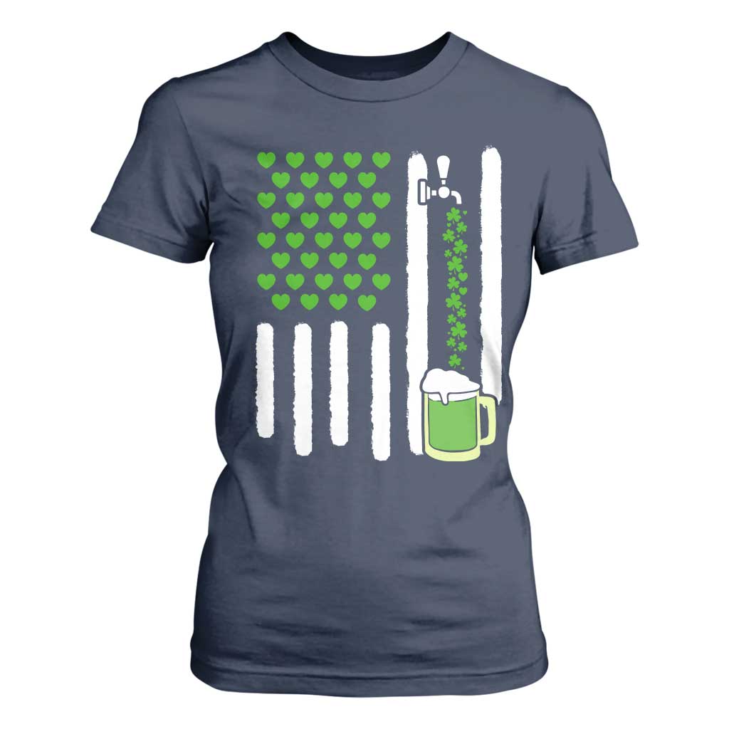 St Patricks Day Irish American Pride Gift T Shirt For Women TS12 Navy Print Your Wear