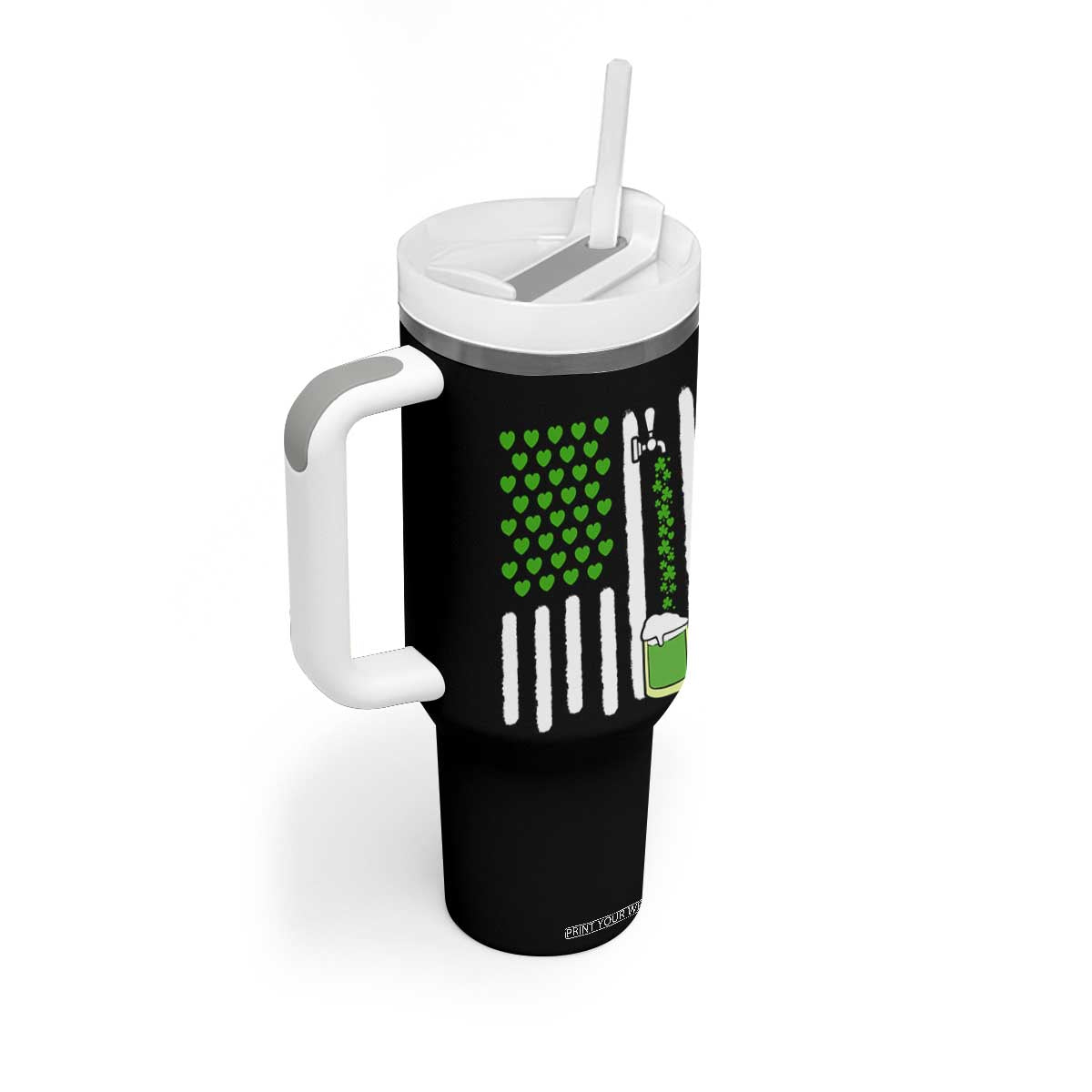 St Patricks Day Irish American Pride Gift Tumbler With Handle TS12 Print Your Wear