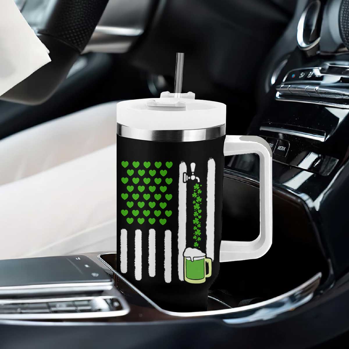 St Patricks Day Irish American Pride Gift Tumbler With Handle TS12 Print Your Wear