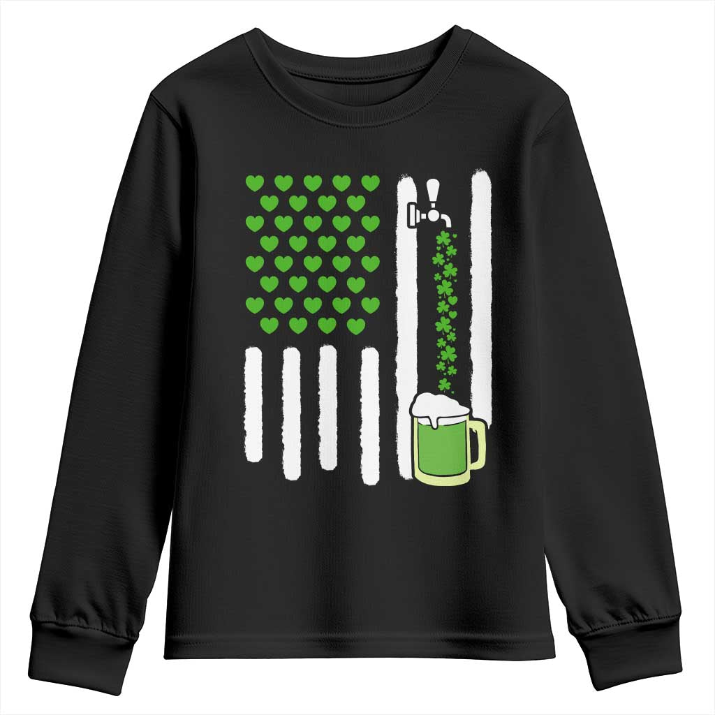 St Patricks Day Irish American Pride Gift Youth Sweatshirt TS12 Black Print Your Wear