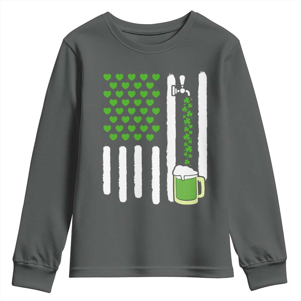 St Patricks Day Irish American Pride Gift Youth Sweatshirt TS12 Dark Heather Print Your Wear