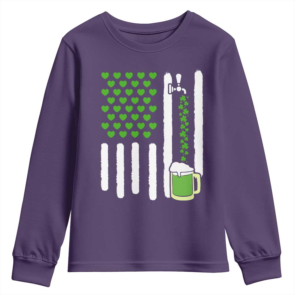 St Patricks Day Irish American Pride Gift Youth Sweatshirt TS12 Purple Print Your Wear
