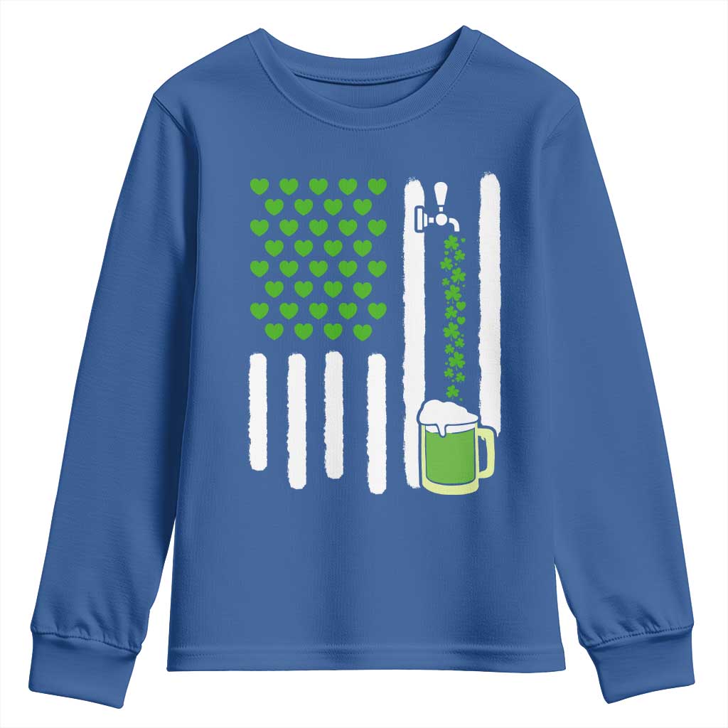St Patricks Day Irish American Pride Gift Youth Sweatshirt TS12 Royal Blue Print Your Wear