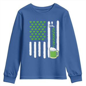 St Patricks Day Irish American Pride Gift Youth Sweatshirt TS12 Royal Blue Print Your Wear