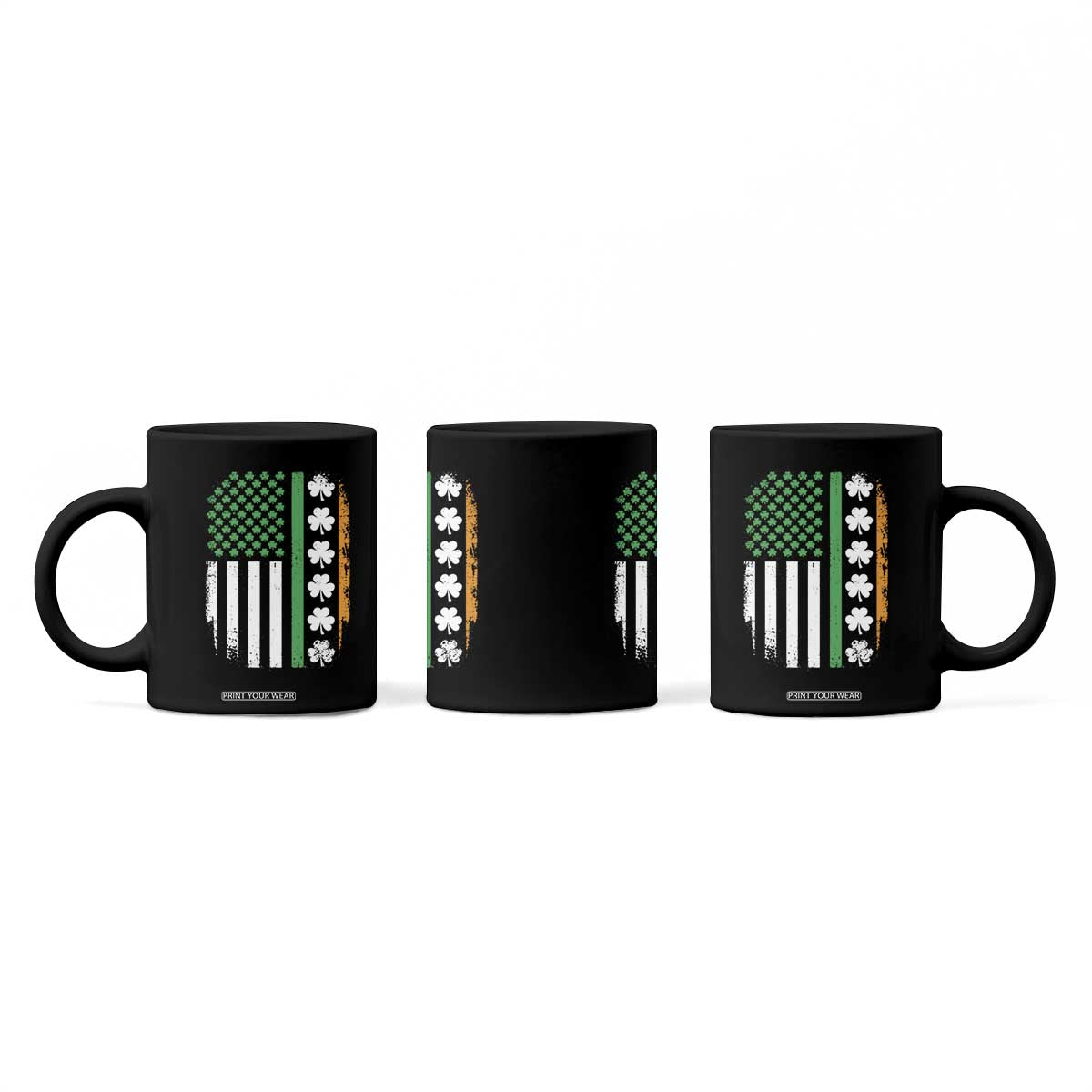 USA Flag With Shamrocks Coffee Mug St Patricks Day Gift TS12 Print Your Wear