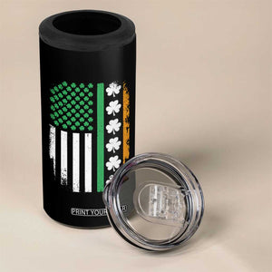 USA Flag With Shamrocks 4 in 1 Can Cooler Tumbler St Patricks Day Gift TS12 Print Your Wear