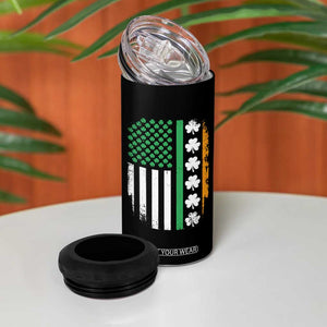 USA Flag With Shamrocks 4 in 1 Can Cooler Tumbler St Patricks Day Gift TS12 Print Your Wear