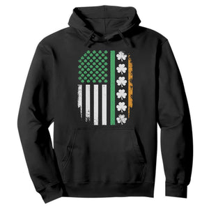 USA Flag With Shamrocks Hoodie St Patricks Day Gift TS12 Black Print Your Wear