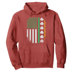 USA Flag With Shamrocks Hoodie St Patricks Day Gift TS12 Red Print Your Wear