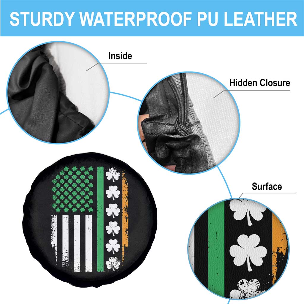 USA Flag With Shamrocks Spare Tire Cover St Patricks Day Gift TS12 Print Your Wear