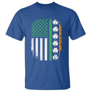 USA Flag With Shamrocks T Shirt St Patricks Day Gift TS12 Royal Blue Print Your Wear