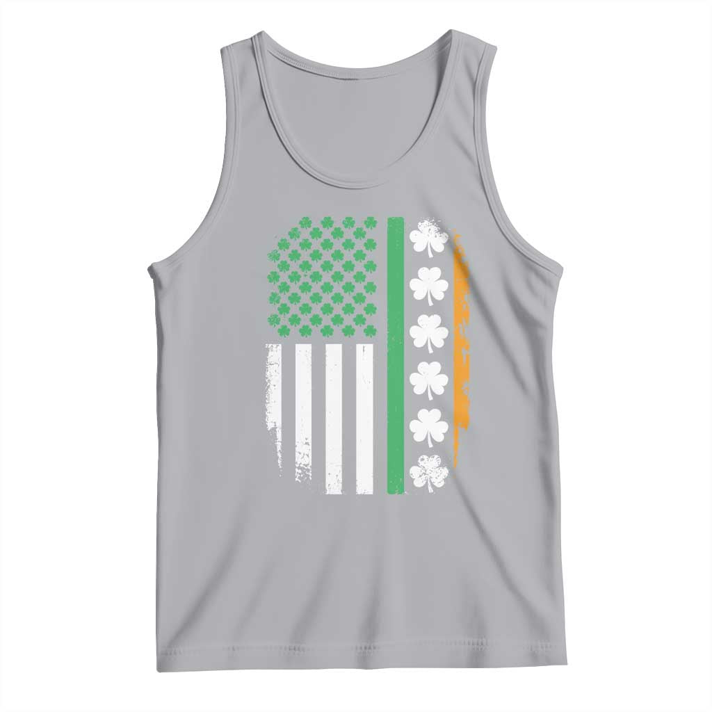 USA Flag With Shamrocks Tank Top St Patricks Day Gift TS12 Athletic Heather Print Your Wear