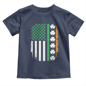 USA Flag With Shamrocks Toddler T Shirt St Patricks Day Gift TS12 Navy Print Your Wear