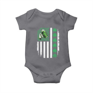 Irish Patriotic USA Flag With Shamrocks Gift Baby Onesie TS12 Charcoal Print Your Wear