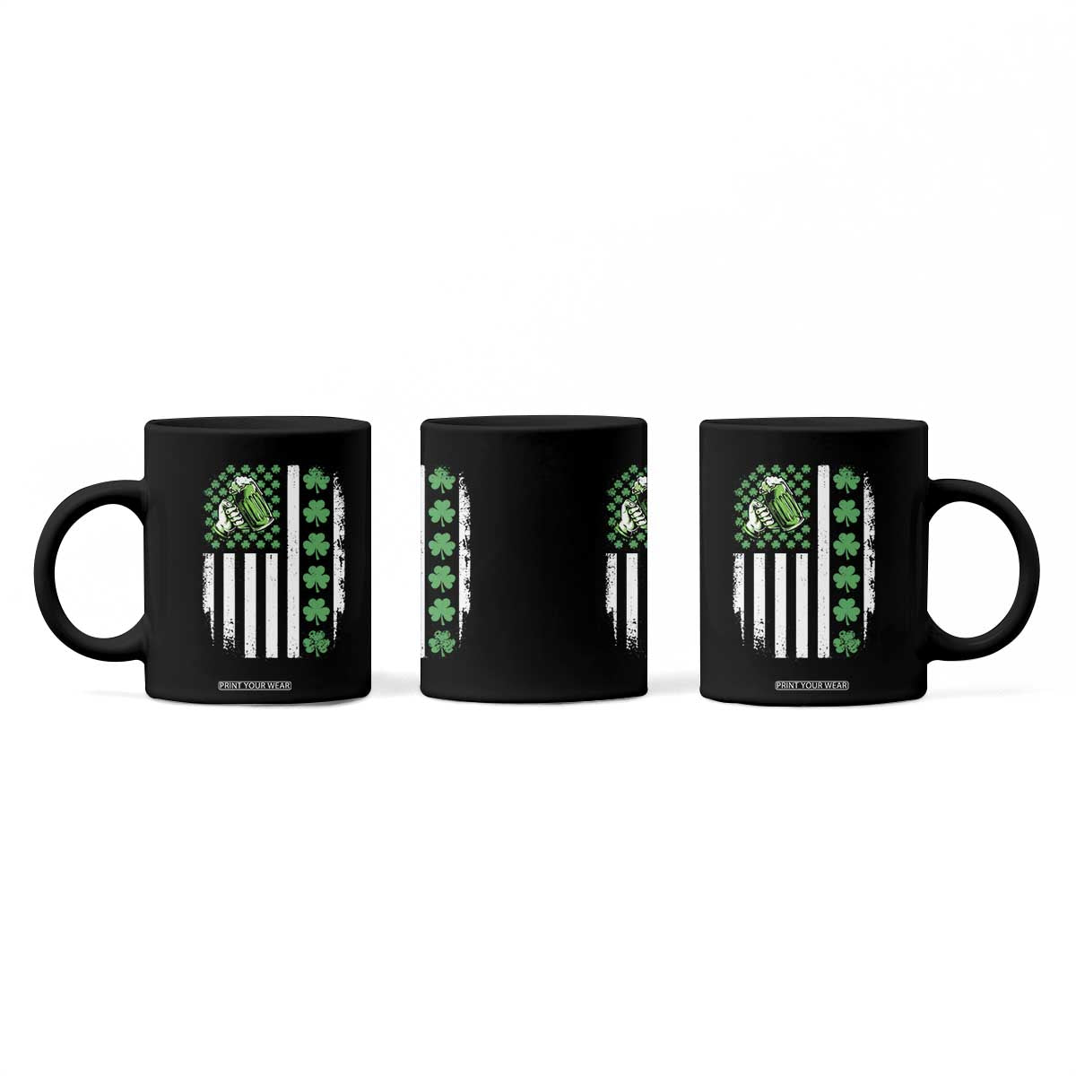 Irish Patriotic USA Flag With Shamrocks Gift Coffee Mug TS12 Print Your Wear