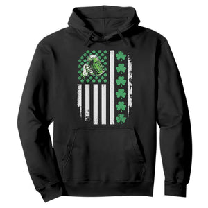 Irish Patriotic USA Flag With Shamrocks Gift Hoodie TS12 Black Print Your Wear