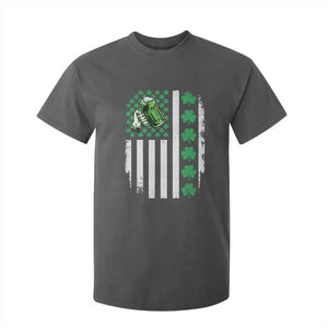 Irish Patriotic USA Flag With Shamrocks Gift T Shirt For Kid TS12 Dark Heather Print Your Wear