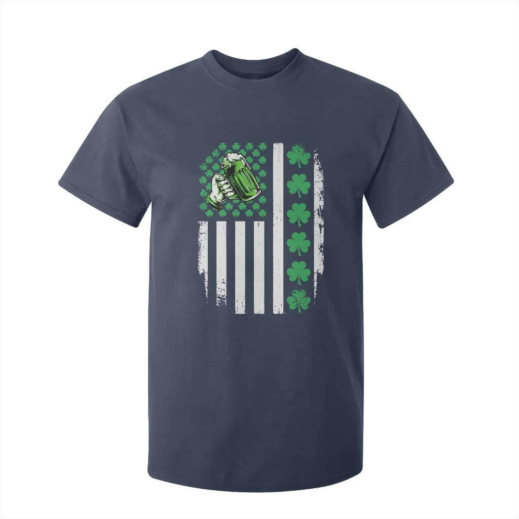 Irish Patriotic USA Flag With Shamrocks Gift T Shirt For Kid TS12 Navy Print Your Wear