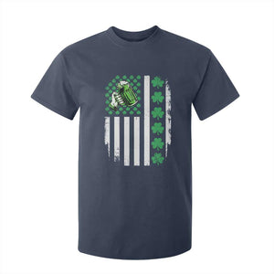 Irish Patriotic USA Flag With Shamrocks Gift T Shirt For Kid TS12 Navy Print Your Wear