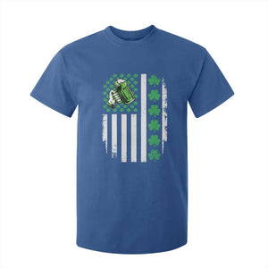 Irish Patriotic USA Flag With Shamrocks Gift T Shirt For Kid TS12 Royal Blue Print Your Wear