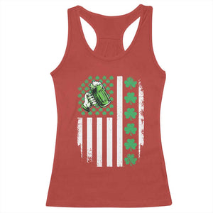 Irish Patriotic USA Flag With Shamrocks Gift Racerback Tank Top TS12 Red Print Your Wear