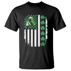 Irish Patriotic USA Flag With Shamrocks Gift T Shirt TS12 Black Print Your Wear