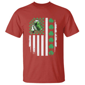 Irish Patriotic USA Flag With Shamrocks Gift T Shirt TS12 Red Print Your Wear
