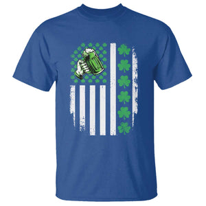 Irish Patriotic USA Flag With Shamrocks Gift T Shirt TS12 Royal Blue Print Your Wear