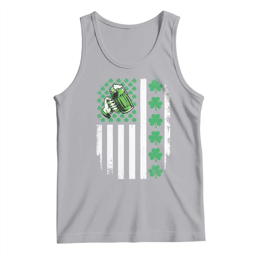 Irish Patriotic USA Flag With Shamrocks Gift Tank Top TS12 Athletic Heather Print Your Wear