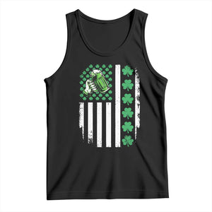 Irish Patriotic USA Flag With Shamrocks Gift Tank Top TS12 Black Print Your Wear