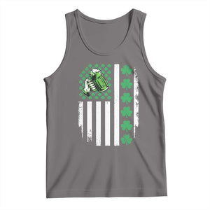 Irish Patriotic USA Flag With Shamrocks Gift Tank Top TS12 Deep Heather Print Your Wear