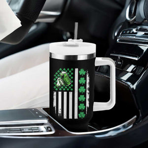 Irish Patriotic USA Flag With Shamrocks Gift Tumbler With Handle TS12 Print Your Wear